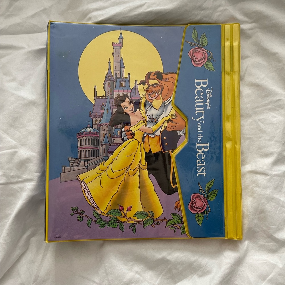 Beauty and the Beast binder trapper keeper and folders with pockets